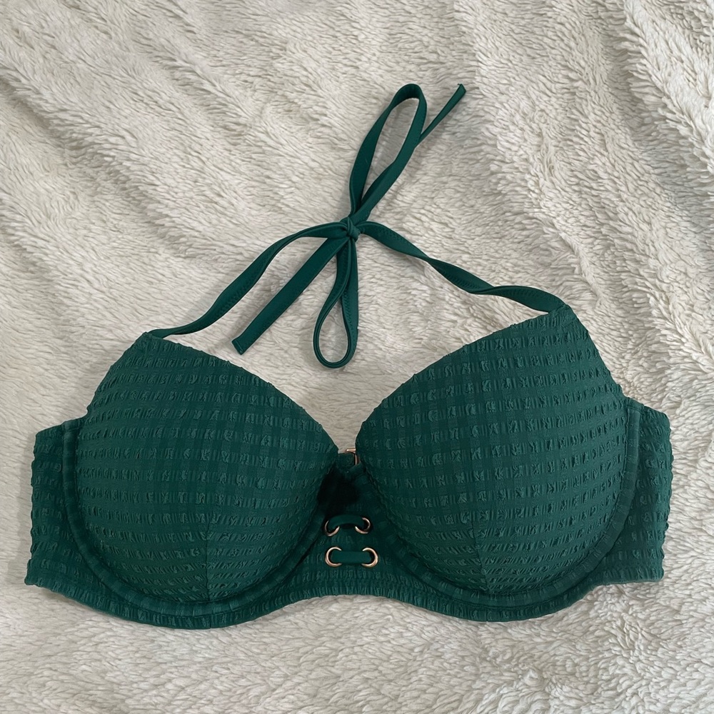 Emerald green bikini top from Target, size 36C